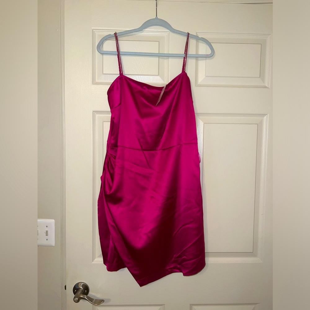 Satin pink slip dress